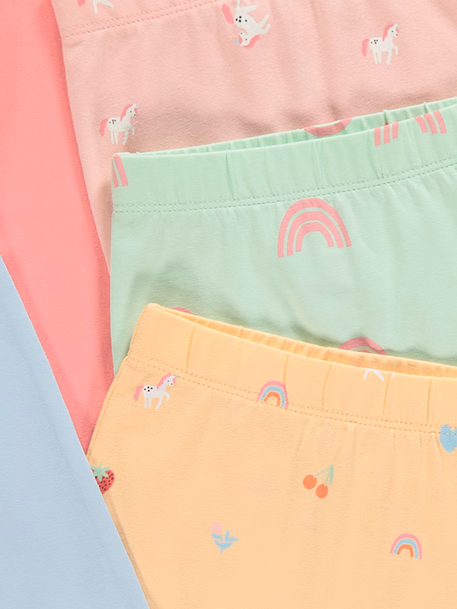 Pastel Fruit Print Leggings 5 Pack detail 1