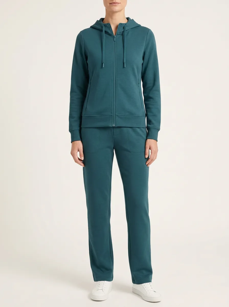 Women's Zip-Up Hoodie and Straight-Leg Track Pant Set