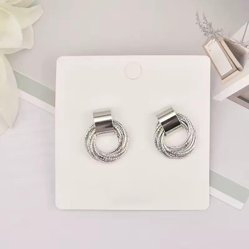 Multi-layered small round pendant women's earrings