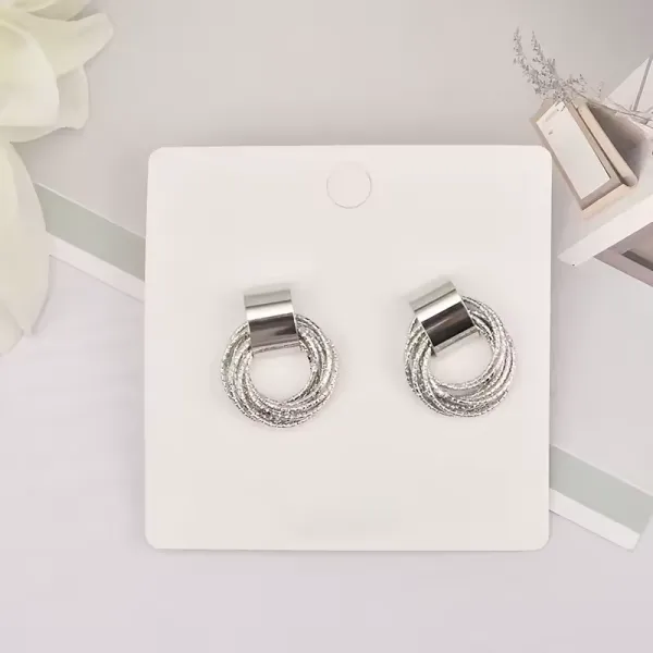 Multi-layered small round pendant women's earrings
