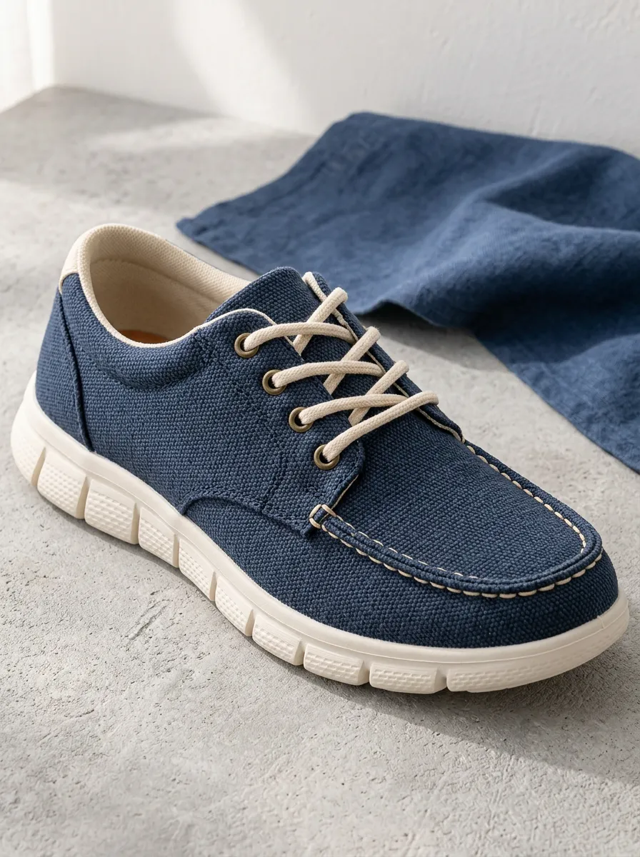 Men's Fresh Refined Casual Soft Sole Lace-up Canvas Shoes