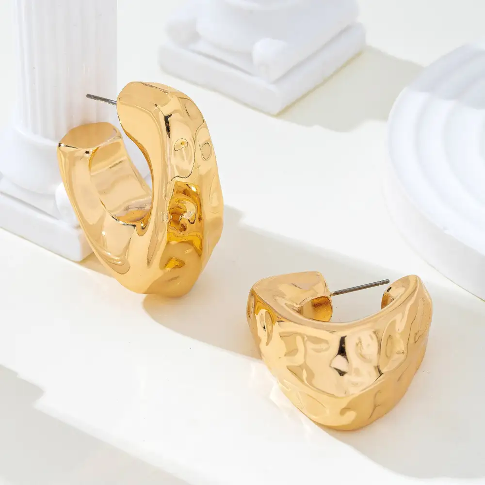 Hammered Tone Statement Hoops