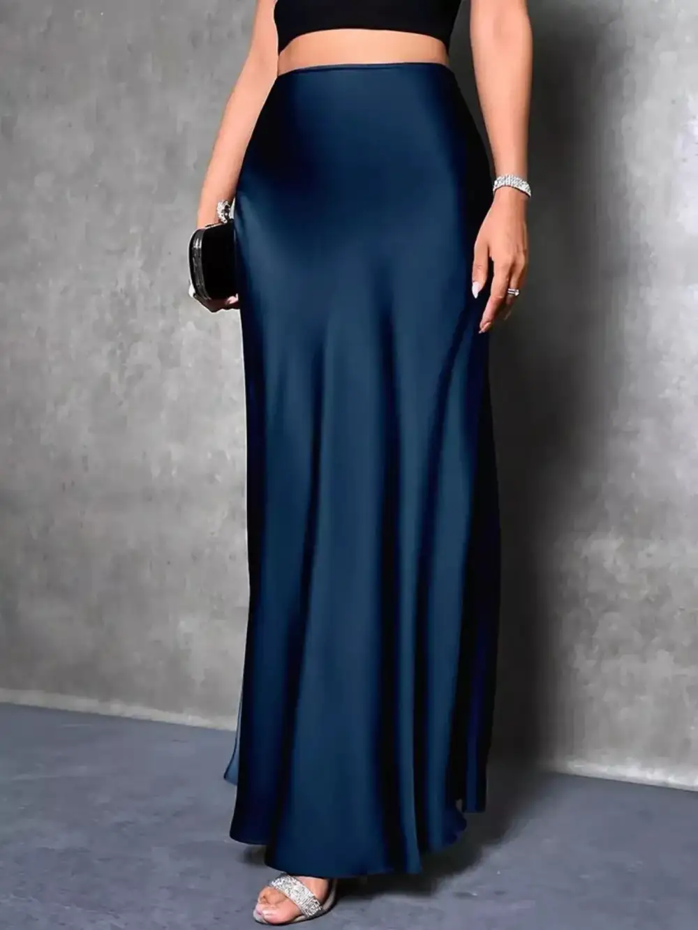 Minimal Satin Maxi Skirt