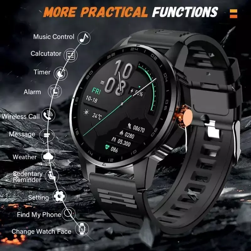 Men  Full Metal Bluetooth Call Smart Watch Waterproof Fitness Tracker