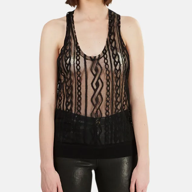 Scoop-Neck Ribbed Knit Tank Top