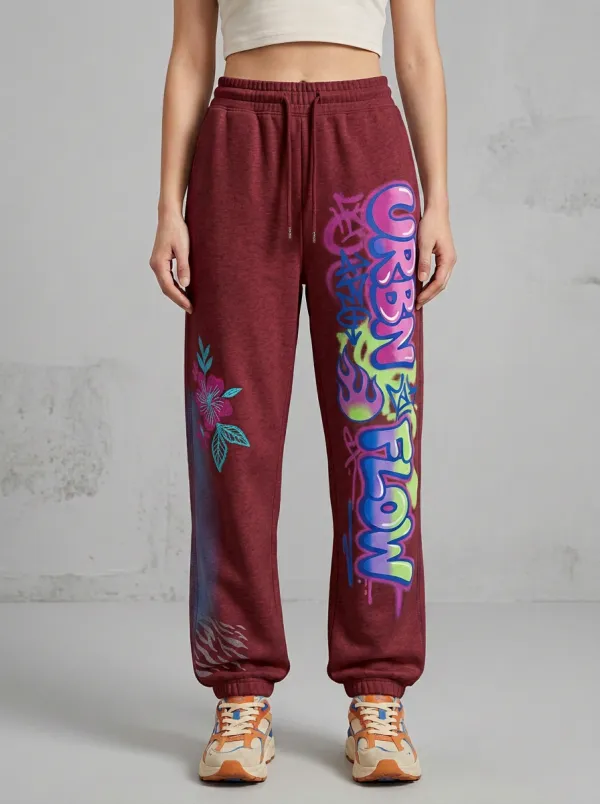 Women's Streetwear Urban Flow Graffiti Floral Printed Joggers