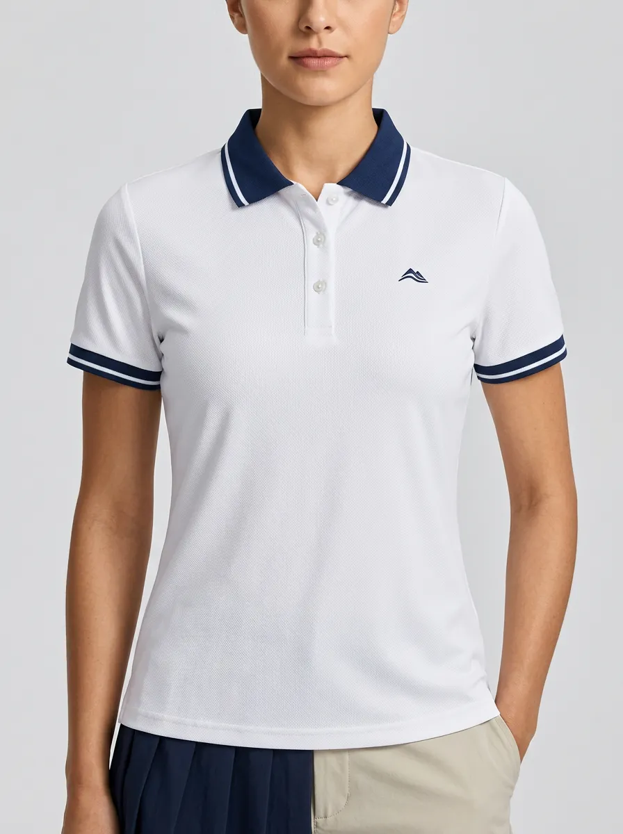 Classic Mountain Graphic Modern Look Women's Sport Polo Shirt