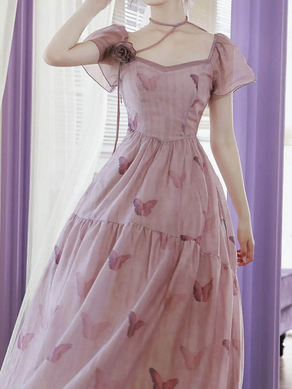 Butterfly Romantic Maxi Dress