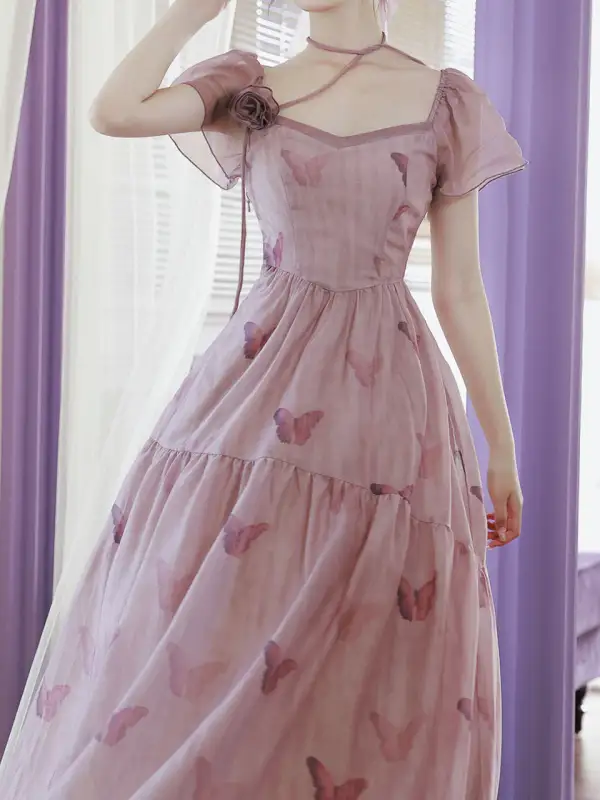 Butterfly Romantic Maxi Dress