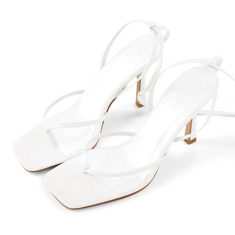 Flip Flop Thong Square Toe Lace Up Sandals