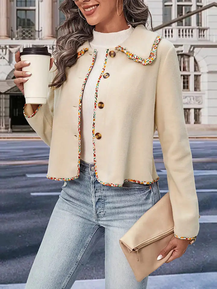 Collared Button-down Long-sleeve Jacket