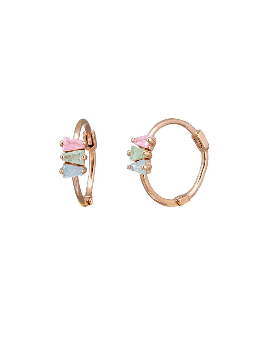 Trio Crystal Huggie Huggie Earrings