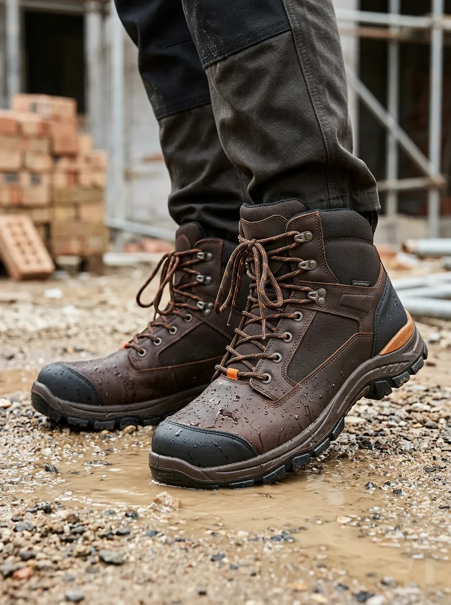 Men's All-Purpose Waterproof Construction Graphic Detail Work Boots