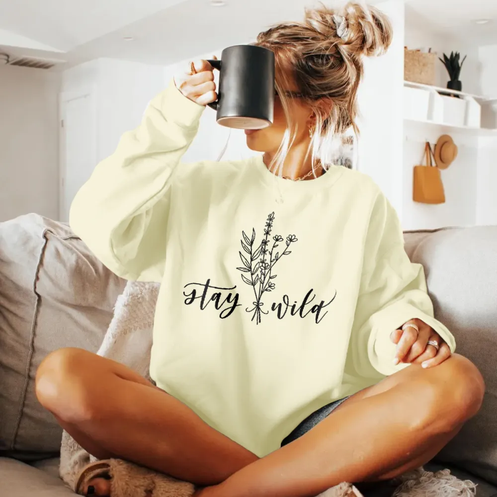 Women's Crew Neck Floral Sweatshirt