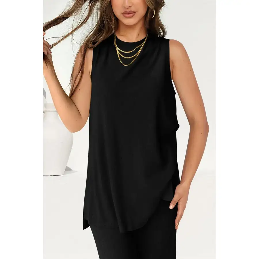 Round Neck Tank and Pants Set