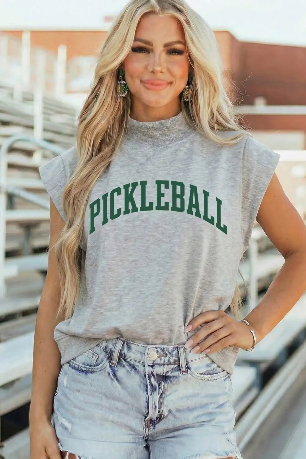 Active Graphic Mock Neck T-Shirt