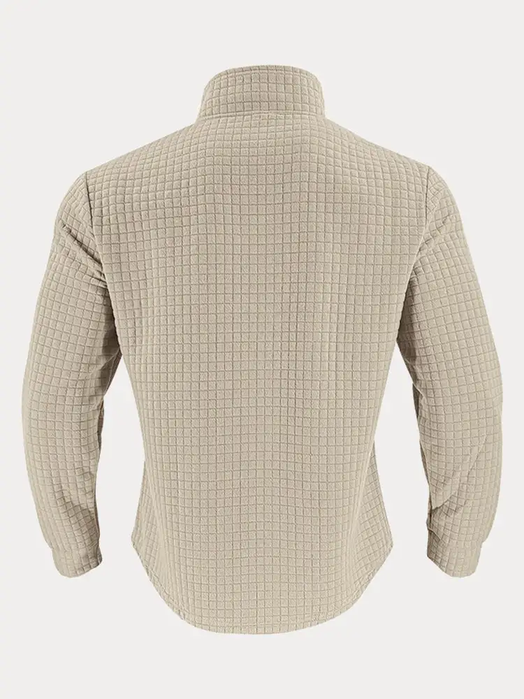Casual Checkered Stand Collar Sweatshirt Hoodie