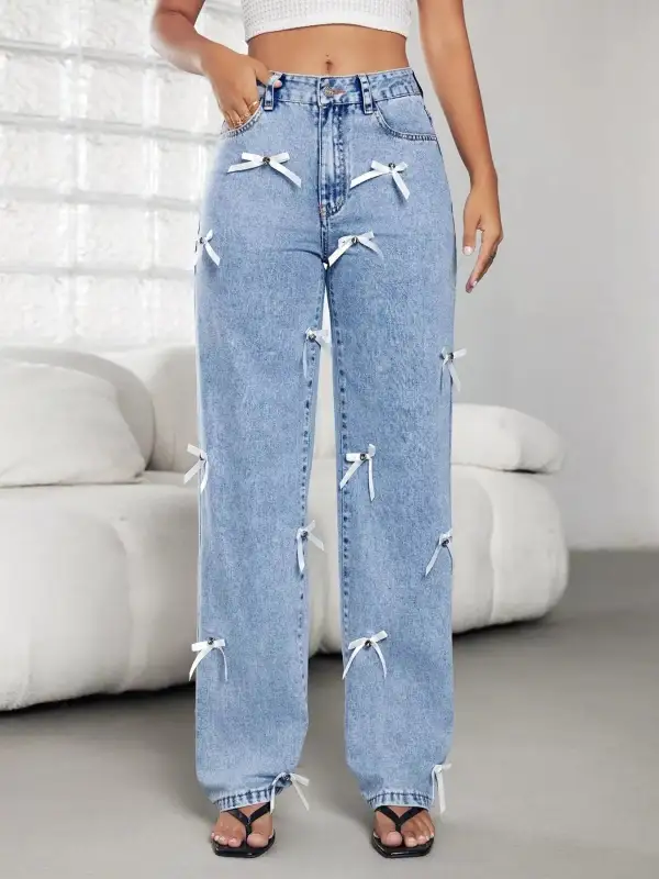 Breezy Elastic Waist Denim Jeans