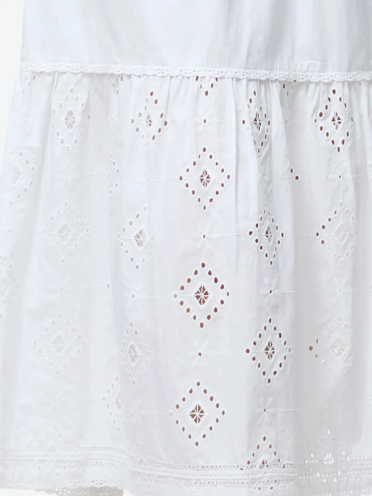 Modern Fashion V-Neck White Art Hollow Dress