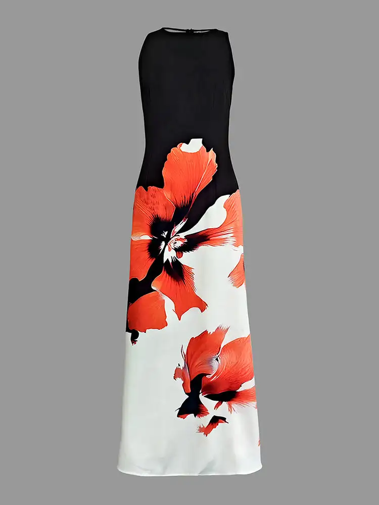 Skinny Sleeveless Neck Maxi Dress