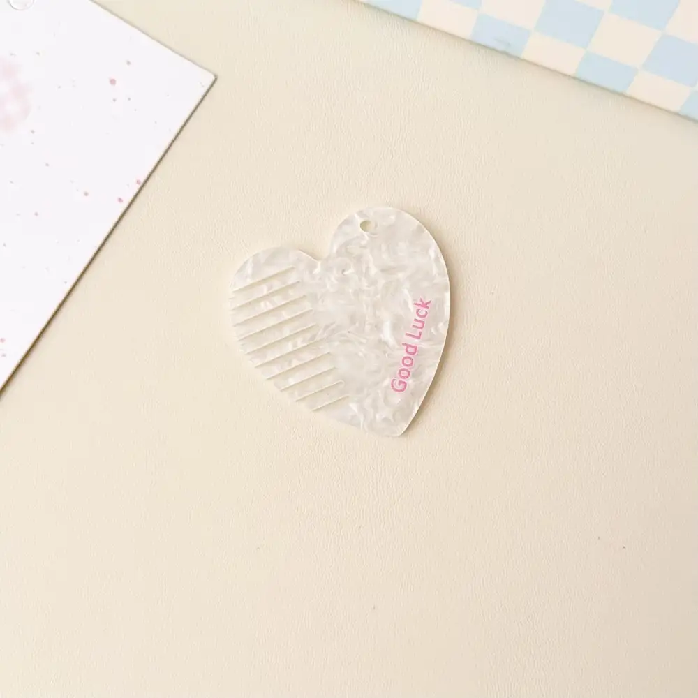 Acrylic Heart Comb Keychain Pendant for Bag Accessory