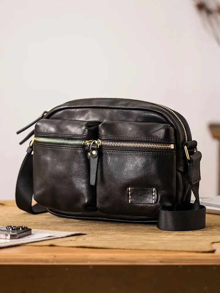 Men’s Genuine Leather Satchel Bag – Soft Structured Work, Travel & Weekend Tote