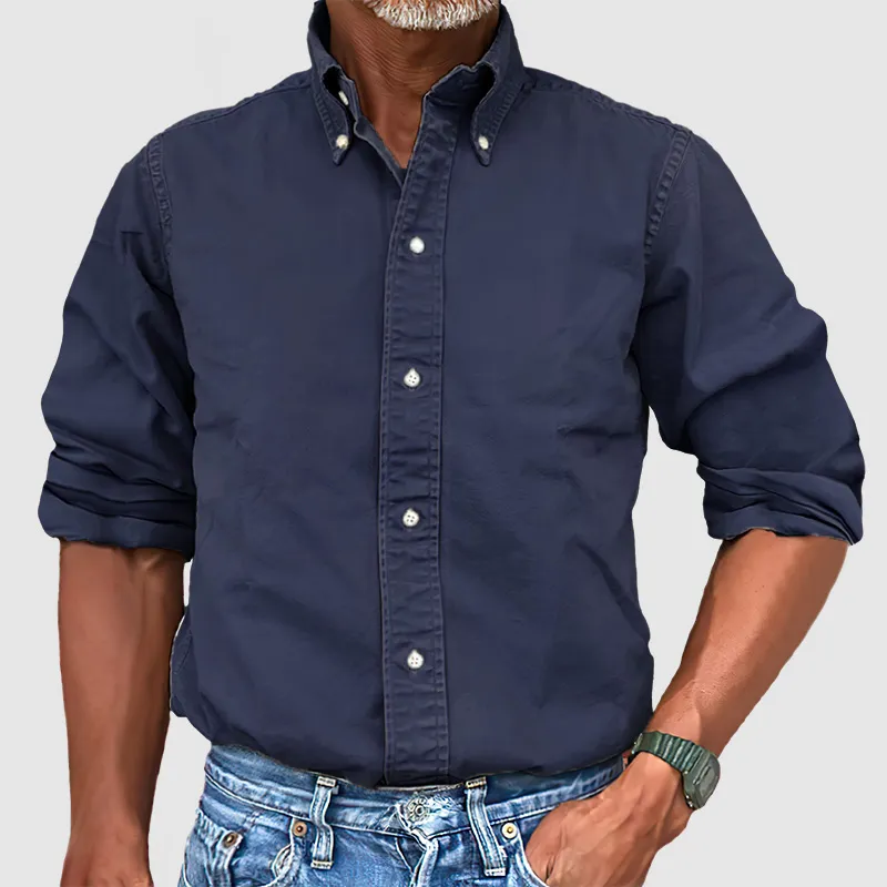 Garment Washed Long Sleeve Shirt
