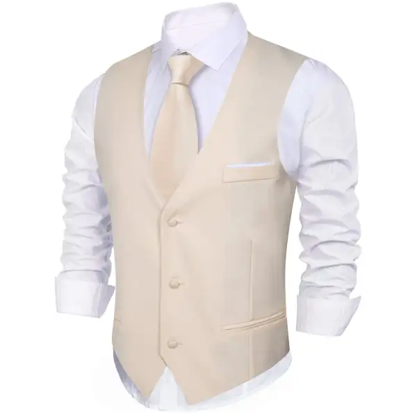 Classic Solid V Neck Business Dress Vest