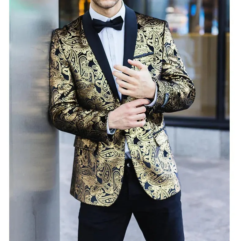Stz Men S Velvet Paisley Blazer
