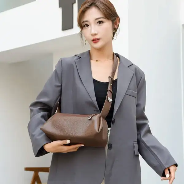 Effortless Style: Simple Soft Genuine Leather Handbag