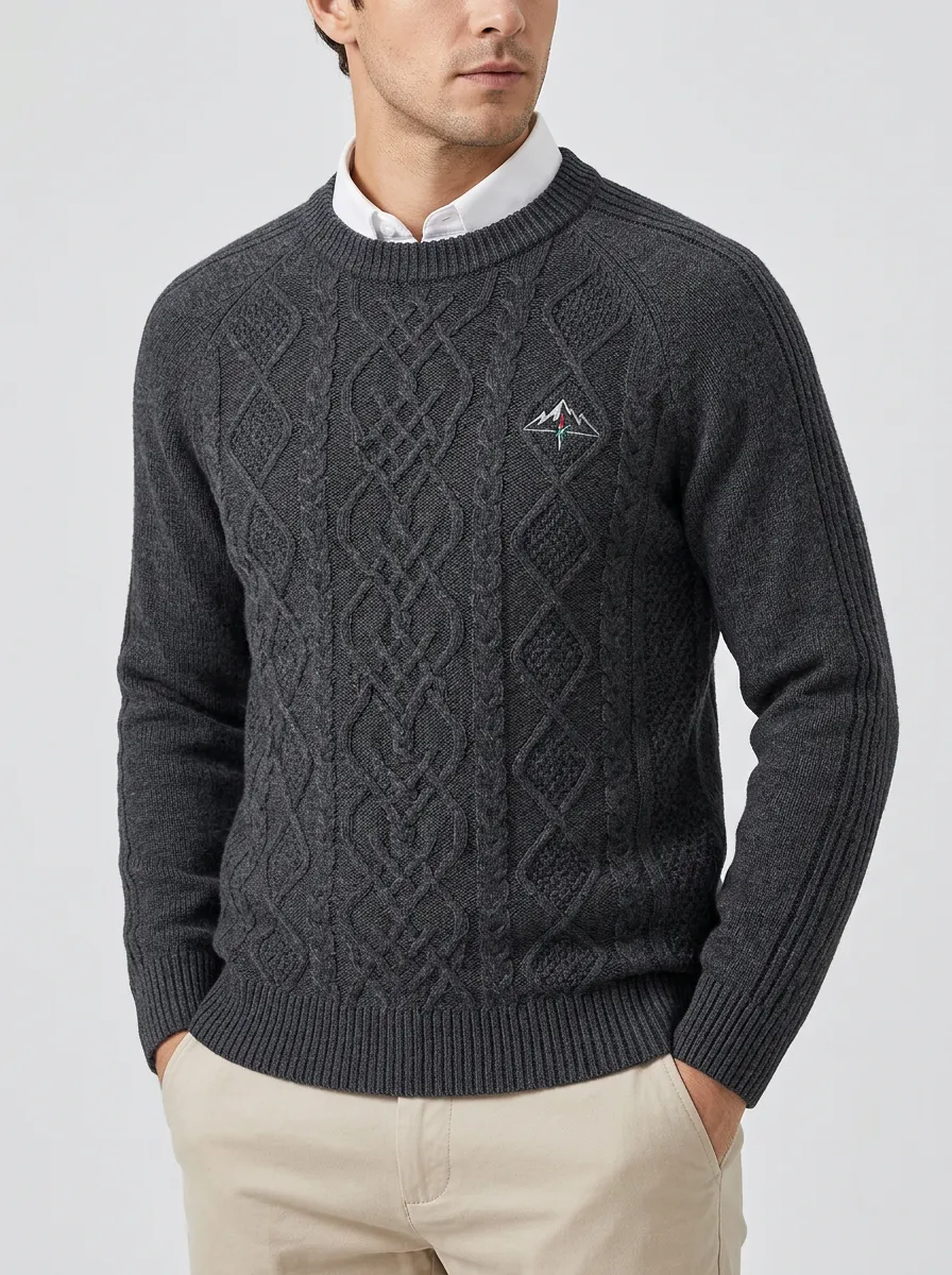 Men's Charcoal Grey Alpine Knit Sweater