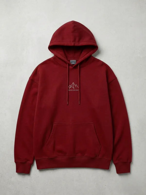 Relaxed Mountain Graphic Look Men's Hoodie