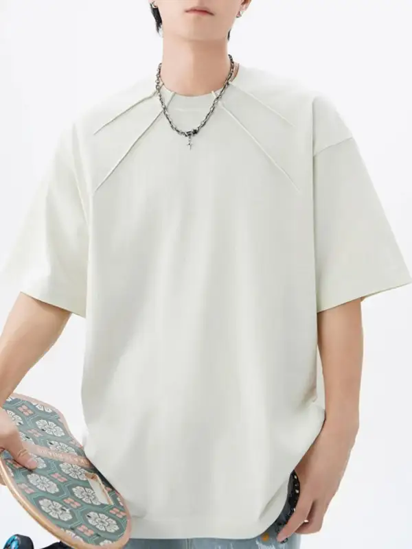 Cotton-Blend Round-Neck Short-Sleeve T-Shirt