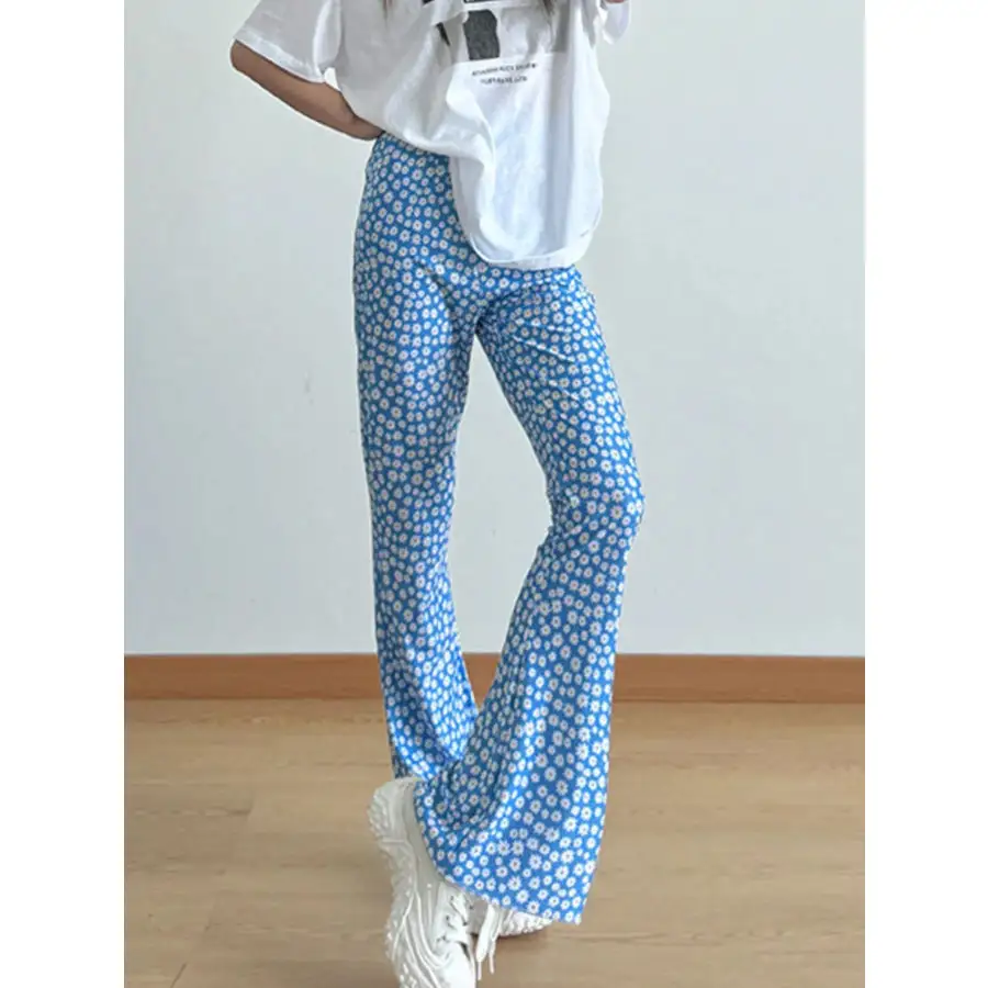 Print Flare Leg Pants