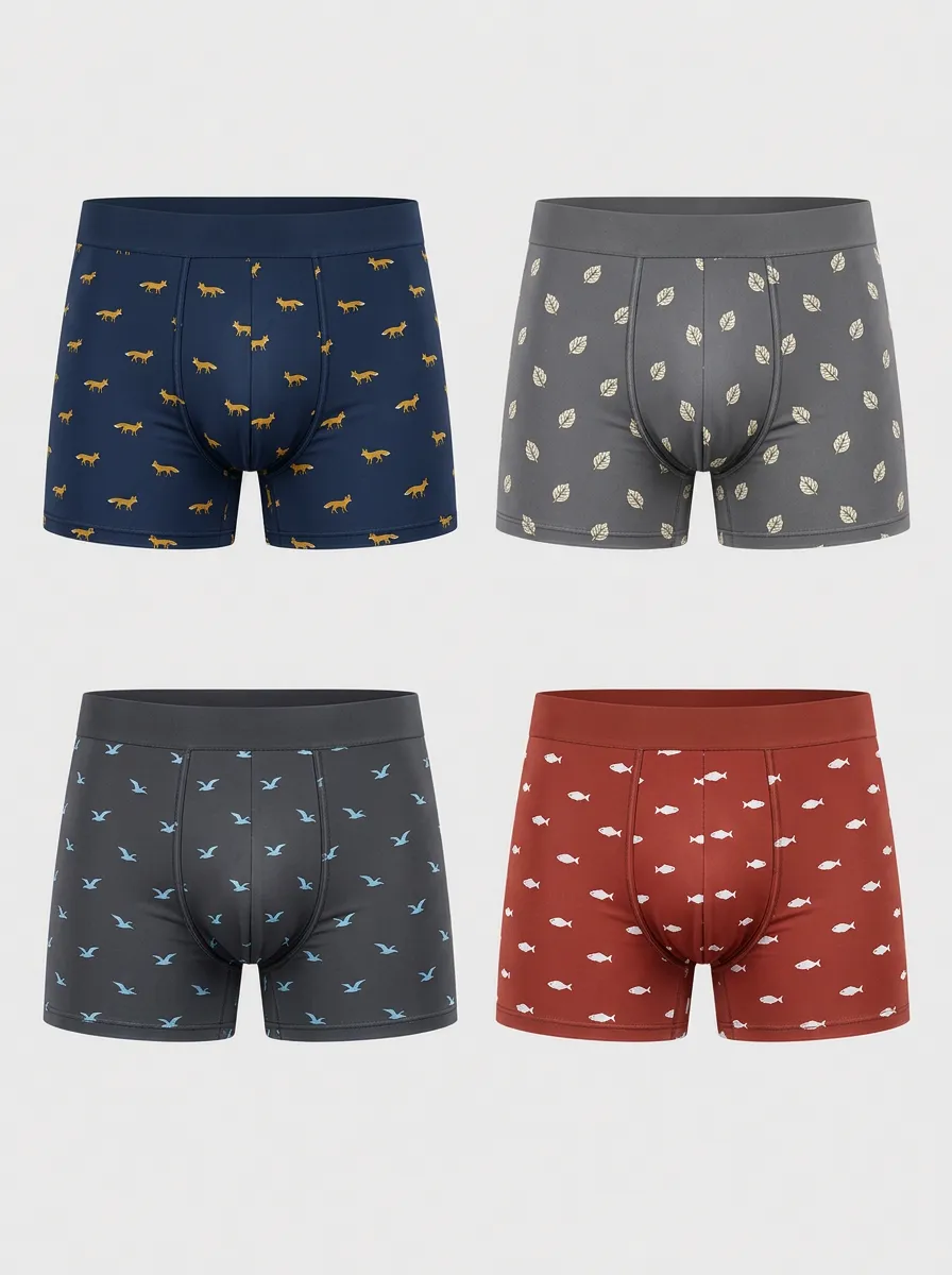 Men's Sterling Woodland Animal Boxer Briefs 9-Pack