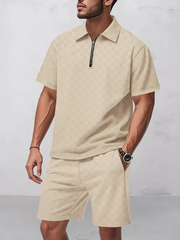 Timeless Checkered Shirt Shorts Set