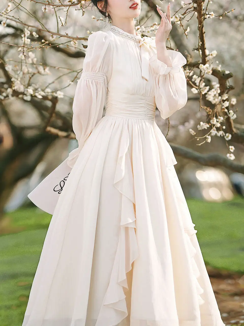 Bow Wedding Romantic Maxi Dress