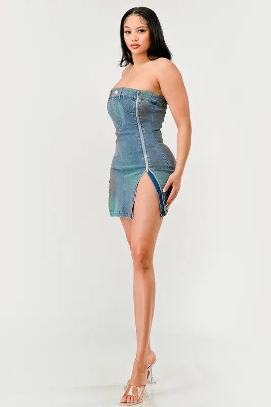 Comfort Fit Denim Mini Dress