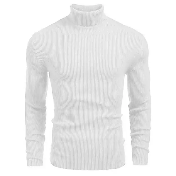 Solid Color Turtleneck Sweater