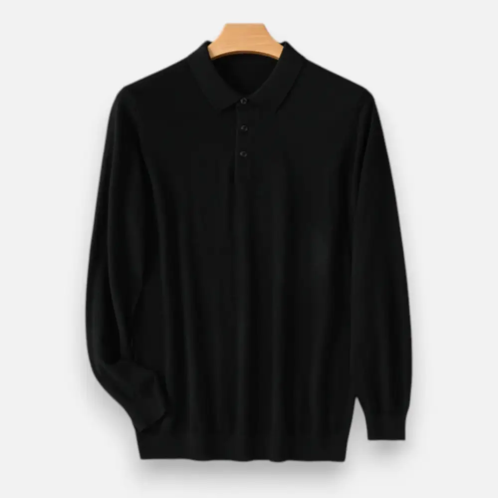 Denim Wool Polo Shirt
