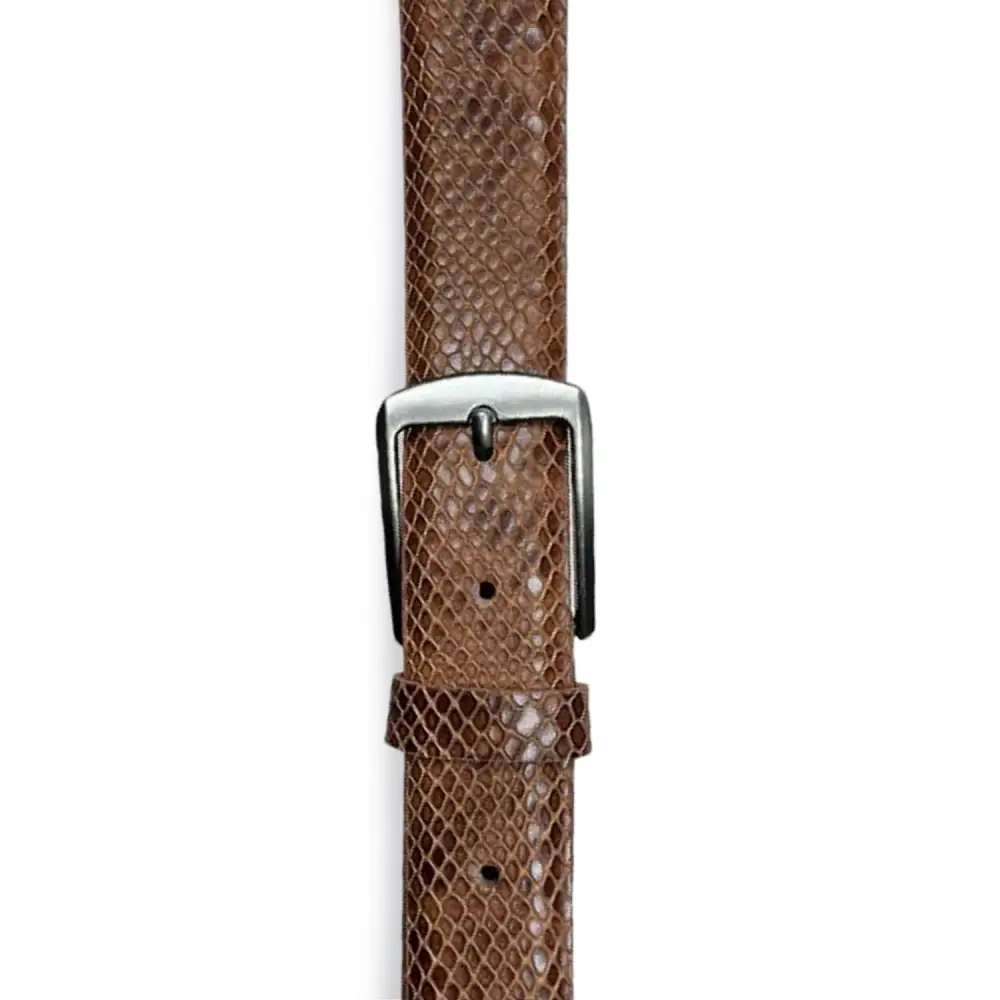 Embossed Texture Leather Waist Belt