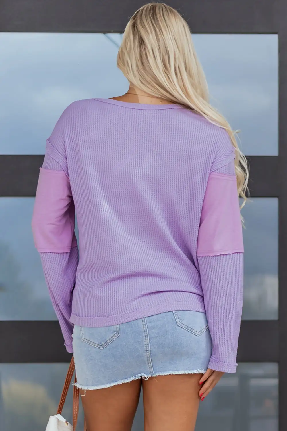 Women's Textured Thermal Knit Long Sleeve Top