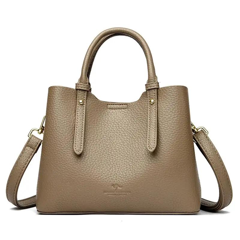 Elegant Textured Leather Top Handle Tote