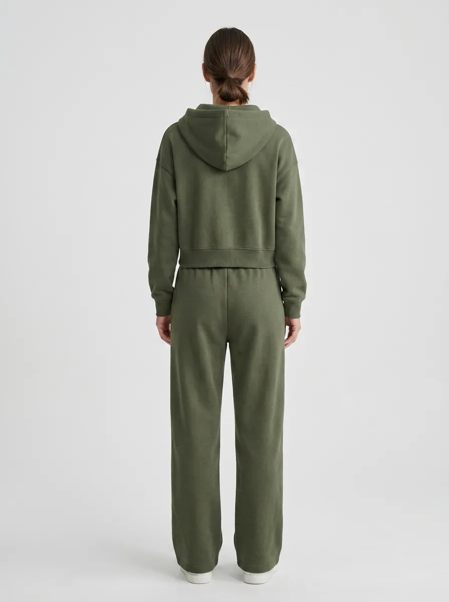 Studio Everyday-Look Women's Cropped Zip-Up Hoodie Jogger Active Set