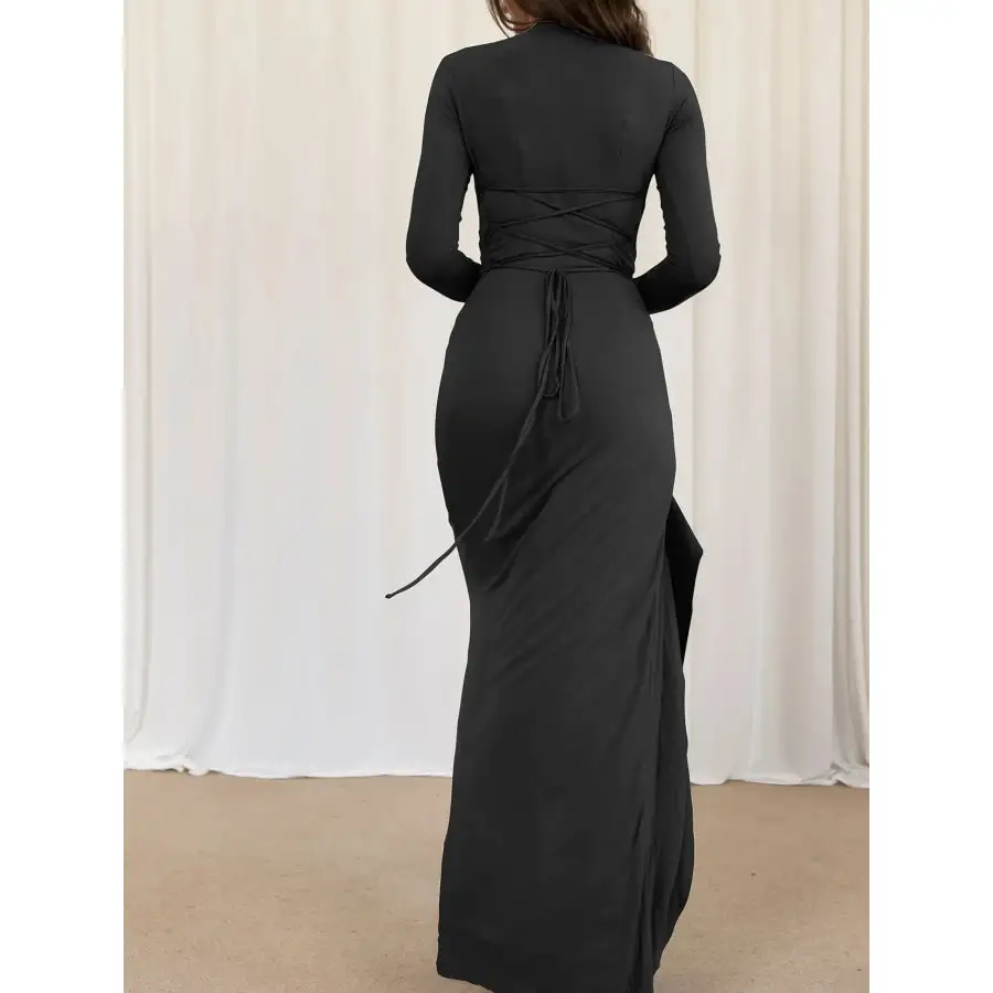 Soft Ruched Long Sleeve Maxi Dress