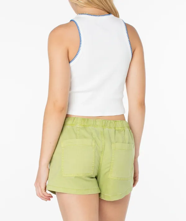 High-Neck Fitted Solid Color Vest