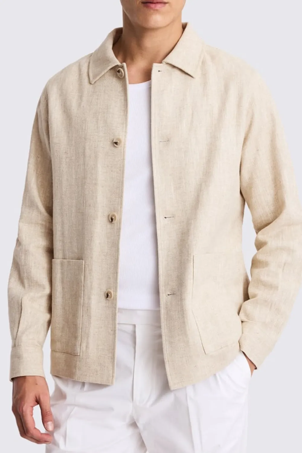 Sleek Linen Ecru Breathable Coat
