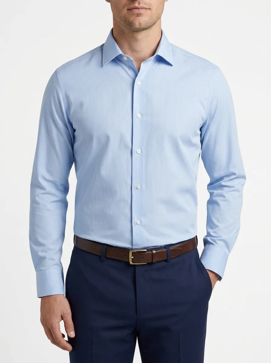 Men's Smart Casual Solid Dress Shirt