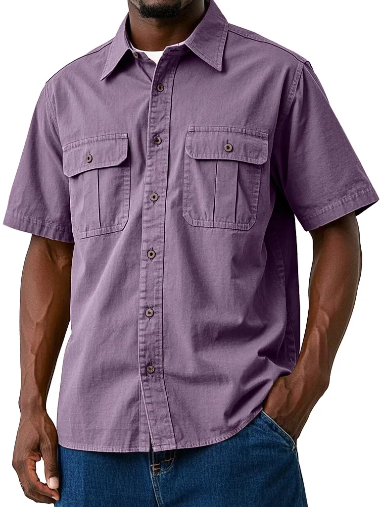Textured Double Pocket Shirt