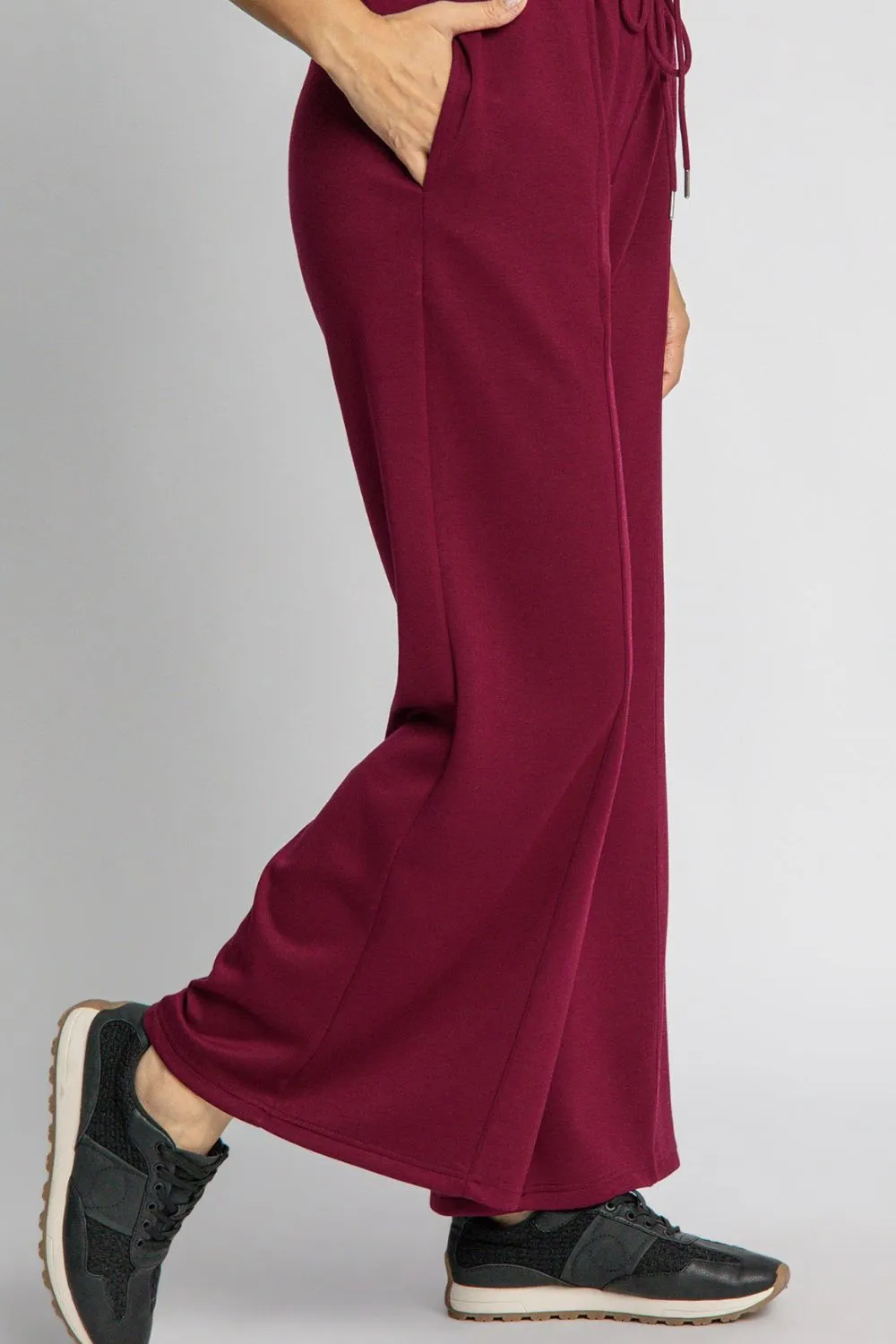 Relaxed Full Size Drawstring Wide Leg Pants With Pocket